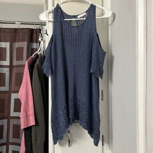 size large cold shoulder top